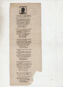 Ireland ? Poetical Handbill Song from the Backwoods. Poetical handbill printed on rather flimsy