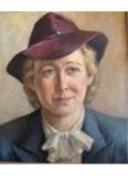WWII ? Eva Braun^ wife of Adolf Hitler portrait in oils^ believed to be the State Portrait of her^
