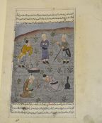 India ? Persian Indian Miniature Painting ? folio leaf from a Persian / Moghul manuscript with a