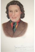 Autographs ? Aviation - Jean Batten fine portrait showing her hs smiling looking to her front^