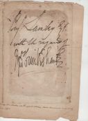 Autograph ? art and artists ? George Cruikshank autograph note signed by Cruikshank (huge