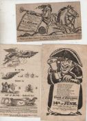 Lotteries ? early 19th c group of approx. five printed handbills^ early 19th c advertising various