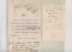Autographs ? Music small collection of letters^ signed pieces etc including examples by Pauline