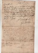 Town planning in London post the Great Fire ms letter dated July 14th 1667 sent to ?Mr John George^