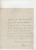 Secret Service manuscript document signed by G H Seymour dated Frankfurt January 3rd 1824 being a