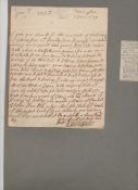 Miscellaneous ? 18th c politics good group of  autograph letters^ signed pieces and engraved