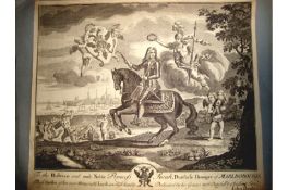 Duke of Marlborough original copper engraved print by John Bowles celebrating the victories of