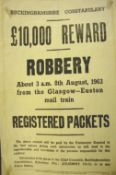 The Great Train Robbery ? an original reward poster issued by Buckinghamshire Constabulary offering