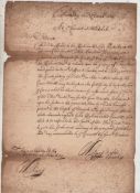 Oliver Cromwell pardons a counterfeiter at the end of a major financial scandal ? document in the