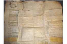 Oxfordshire ? Banbury 1675 fine indenture dated 1675 being a counterpart of a conveyance of