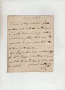 Autograph ? Lord North^ British Prime Minister autograph letter signed with initial ?N?. 1p 4to. A
