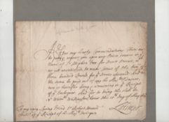 Autograph ? ?for secrit service which as yet unsatisfied...? ? Thomas Osborne^ Duke of Leeds