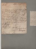 Charles II Autograph ? Henry Bennet^ Earl of Arlington^ Secretary of State^ member of the CABAL ?