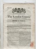 Ephemera ? London Gazette ? The Gurkha War 1816 issue of the London Gazette for November 11th 1816