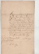 New matting for Kensington Palace [William III] Autograph ? Edward Villiers^ 1st Earl of Jersey^