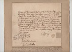 South Sea Bubble document signed by the Hon Edward Harley dated June 18th 1720 appointing William