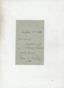 Autograph ? music ? Frederic Weatherly^ author of ?Danny Boy? brief autograph letter signed sending