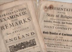 Ecclesiastical 1711 The Representation Examined being Remarks on the State of Religion in England.