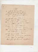 Literature ? Thomas Haynes Bayly^ song writer^ novelist and dramatist autograph manuscript signed