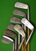 8x Various clubs including 6x irons including a flanged sole Maxwell niblick, and another niblick, a