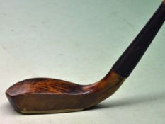 R Simpson Carnoustie late longnose stained beech wood scare neck putter c. 1890 â€“ c/w horn sole