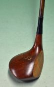 Fine E Early large well lofted deep face persimmon socket head driver â€“ fitted with full period