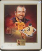 Limited Edition Steve Bull MBE Colour Print - montage of Steve Bull 105/500 Signed to the Mount