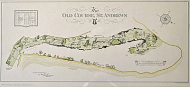 A McKenzie Golf Course Architect â€“ "Map of the Old Course St Andrews" colour print 1924 - issued