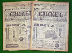 Collection of 1906 Cricket Magazines - titled Cricket: A Weekly Record Of The Game to incl 11x