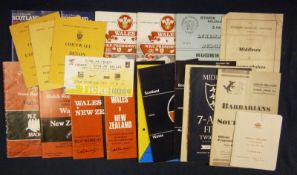 Mixed Selection of 1960 Onwards International Rugby Programmes â€“ including teams such as