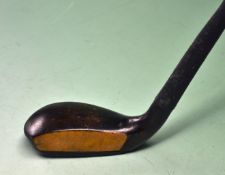 Dagnell, Wildernesse GC late scare neck drop nosed dark stained putter c. 1920 with fibre sole