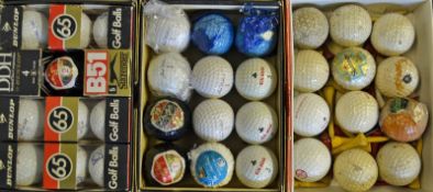 36x various unused and used dimple/lattice golf balls and wooden tees â€“ to incl some wrapped and