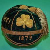 Rare 1879 Ireland Rugby Cap from only the 2nd International ever played against Scotland. Rare
