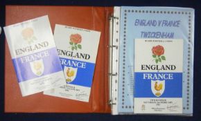 Selection of 1980s Onward England v France Signed Rugby Programmes â€“ all played at Twickenham,