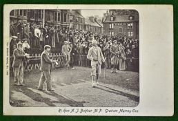 Tom Morris St Andrews golfing postcard â€“ titled "Rt. Hon A J Balfour and Graham Murray" on the