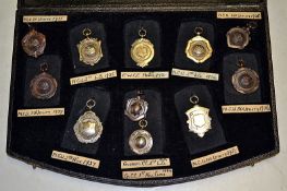1930s Cycling Medal collection â€“ comprising 11x various silver hallmarked and bronze engraved