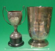 Silver Plated Tankard and Cup - small plated cup on a black stand presented to Bert Williams Revo