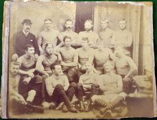 7 Rare Rugby Irish team photograph c. 1880 â€“ ex T Harrison showing 4x team players wearing their