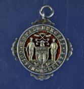 Royal Burgess Golfing Society Edinburgh white metal medal â€“ the obverse featuring the club`s crest