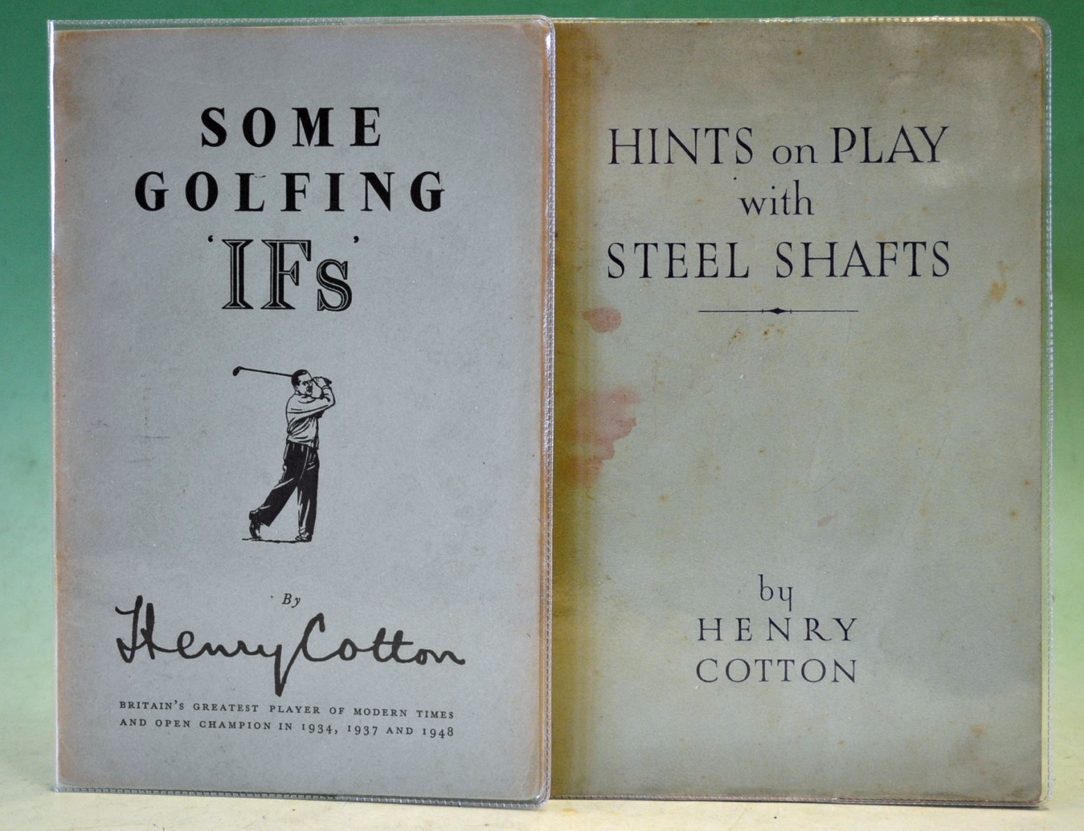 Cotton, Henry (2) â€“ to incl "Hints on Play with Steel Shafts" c1933 in original wrappers fully