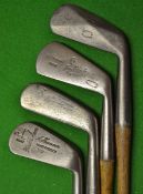 4x Various irons including a David Anderson St Andrews diamond back cleek, a Forgan for Fred