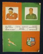 1974 British Lions v South Africa Rugby Programme â€“ played on 22/06/74 at Pretoria, with some