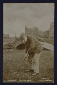 Scarce Tom Morris St Andrews b/w golfing postcard by J Patrick Photographer -titled "Latest