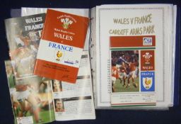 Selection of 1990s Onward Wales v France Signed Rugby Programmes â€“ majority played in Wales,