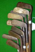 10x Assorted blade putters including a long head `Whippet` putter, a putter cleek showing the `