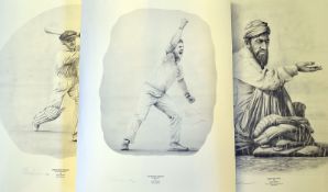 3 x Signed Ltd Edition Cricketing Heroes printed sketch â€“ including Ian Botham, signed by Botham