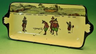 Fine Royal Doulton Golfing series ware serving dish â€“ decorated with Crombie style golfers and