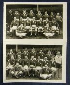 2 x 1950 Signed Wales Rugby Team Press Photographs â€“ including 1950 signed by 3 players and 1951