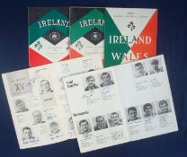 5 x 1960s Ireland v Wales Signed Rugby Programmes â€“ all played at Lansdowne Road to include on
