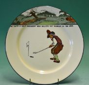 Royal Doulton Golfing series ware dinner plate â€“ decorated with Crombie style golfers and